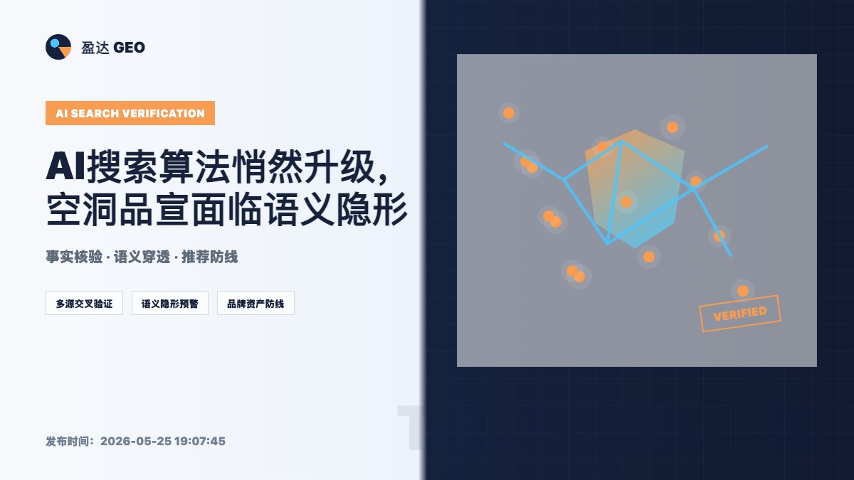AI搜索算法悄然升级，空洞品宣面临语义隐形 - 盈达 GEO 定制新闻特色图
