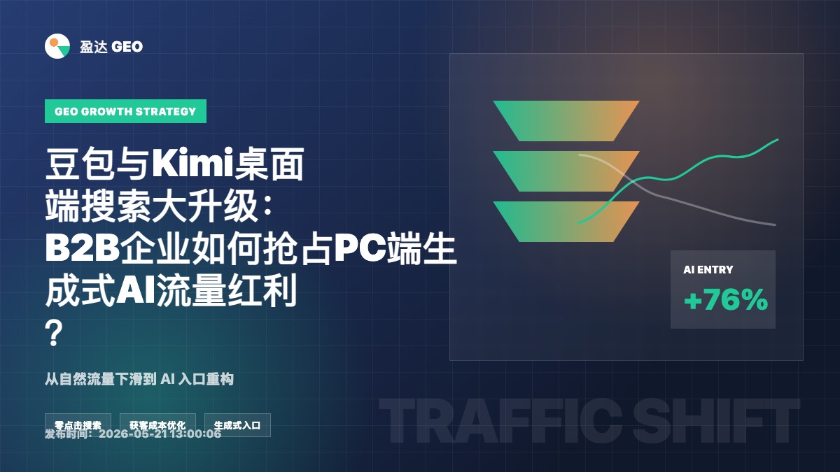 豆包与Kimi桌面端搜索大升级：B2B企业如何抢占PC端生成式AI流量红利？ - 盈达 GEO 定制新闻特色图