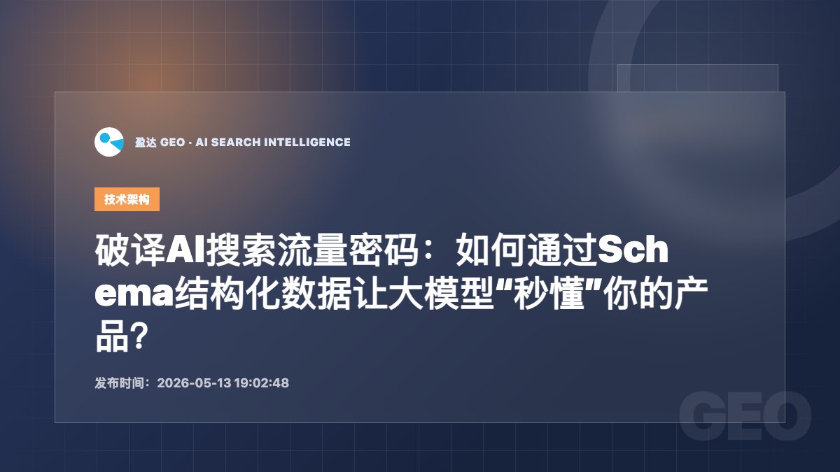 破译AI搜索流量密码：如何通过Schema结构化数据让大模型“秒懂”你的产品？ - 盈达 GEO 新闻配图